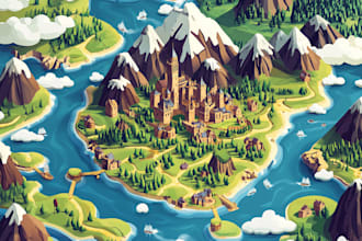 create 2d isometric illustration or map