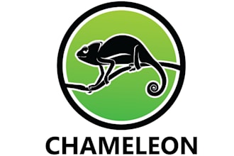 design a unique and colorful chameleon logo for your brand