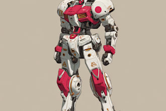 design custom futuristic mecha robot artwork