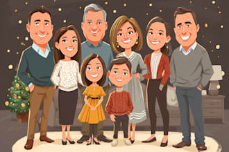draw christmas cartoon caricature