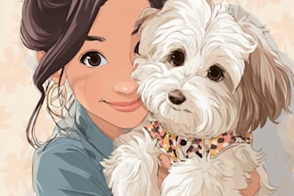 make a disney pets portrait illustration in disney style