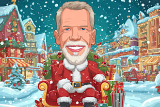 draw christmas cartoon caricature