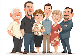 do cartoon caricatures for gifts and christmas cards