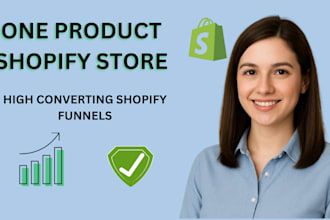 build shopify one product store niche shop, sales funnel landing page