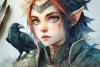 draw watercolor children book illustrations