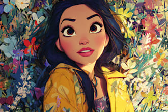 portrait illustration in disney style