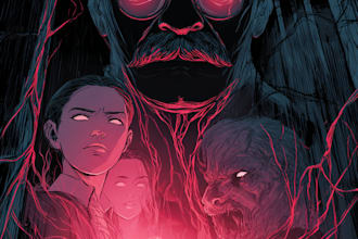 create anything dark art, horror, for merch and cover art