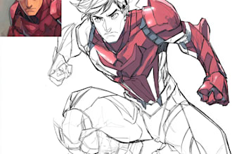 draw superhero character for you