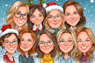 illustration christmas book  holiday funny cartoon caricature
