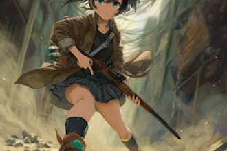 draw anime character model sheet for games, and comics