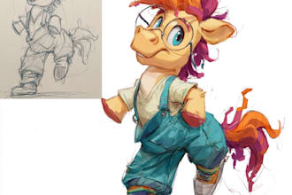 draw furry art and fursona of anthro character
