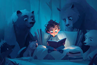 create a professional kids book cover or children book cover