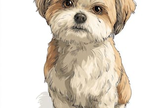 design a custom  pet portrait illustration