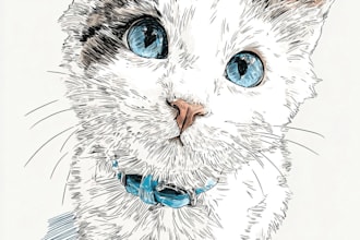design a custom  pet portrait illustration
