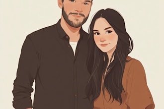 draw couple portrait illustration
