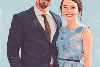 make a faceless couple illustration couples portrait