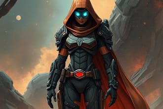 sci fi character illustration or sci fi character