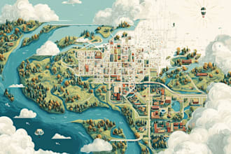 illustrate a creative vector map illustration