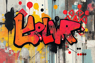 manually design graffiti wall art canvas