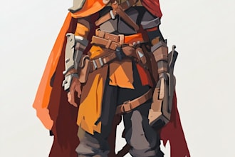 2d character design, 2d game characters art, mascot,