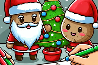 draw christmas cartoon caricature