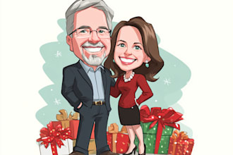 draw christmas cartoon caricature