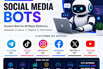 create telegram bot, tiktok bot, instagram bot facebook bot, amazon bot