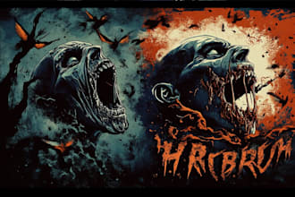 draw dark art illustration with engraving style