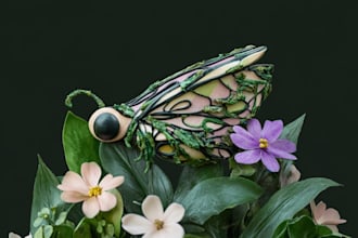 draw an animal and botanical illustration