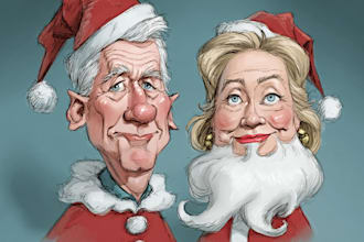 draw christmas cartoon caricature
