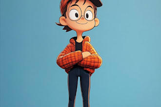 create a professional 2d digital character design