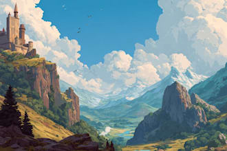 design detailed fantasy landscapes and environments