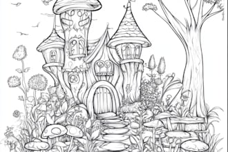 draw unique digital coloring book pages for children
