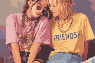 do an awesome friendship portrait and portrait art