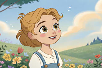 draw your portrait in charming disney animation style