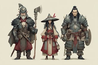 make original dnd or rpg character art mpas party for you