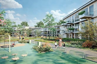 draw 2d village map, 3d realistic landscape exterior real estate plan rendering