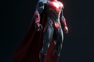 design a realistic or comic style full body superhero