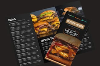 design restaurant food menu, bar drinks menu board, pricelist qr code event list