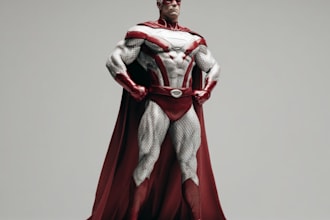 create a stylized superhero in comic art style