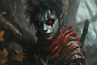 draw fantasy or dark creepy horror art illustration