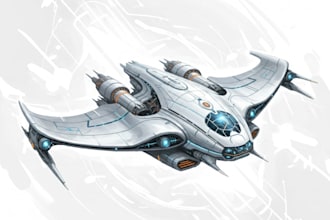 make a sci fi spaceship art
