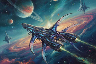 do a sci fi spaceship art