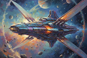 make a sci fi spaceship art