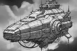 draw high quality spaceship concept