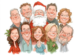 draw christmas cartoon caricature