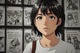 color manga artist , comic , webtoon and line art