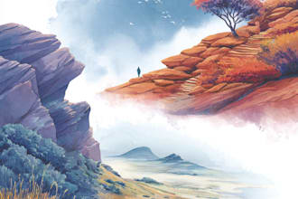 paint fantasy landscapes in watercolor