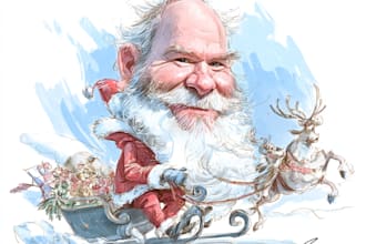 illustration christmas book holiday funny cartoon caricature