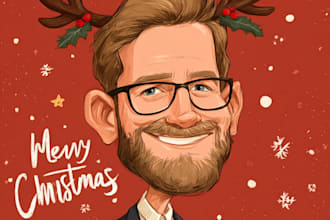 draw christmas cartoon caricature